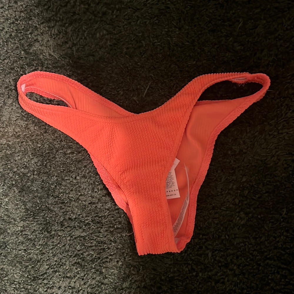 Topshop Coral Pink Hipster Swim Bottoms